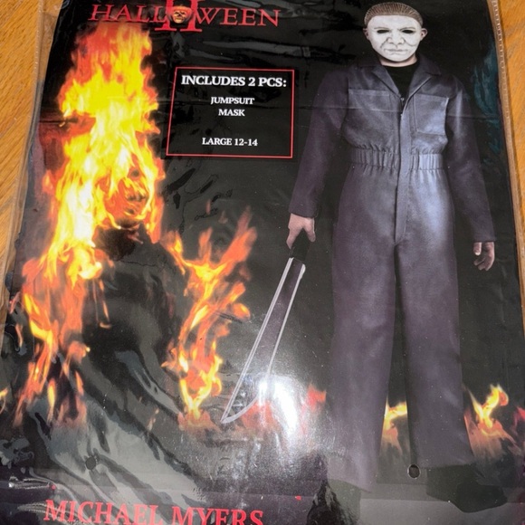 Kids Halloween Costume Spooky Black Jumpsuit with Mask